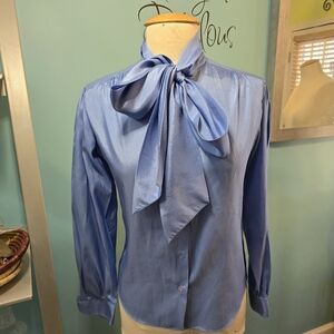 Elegant Stuart Lang Vintage Blouse with Bow Tie